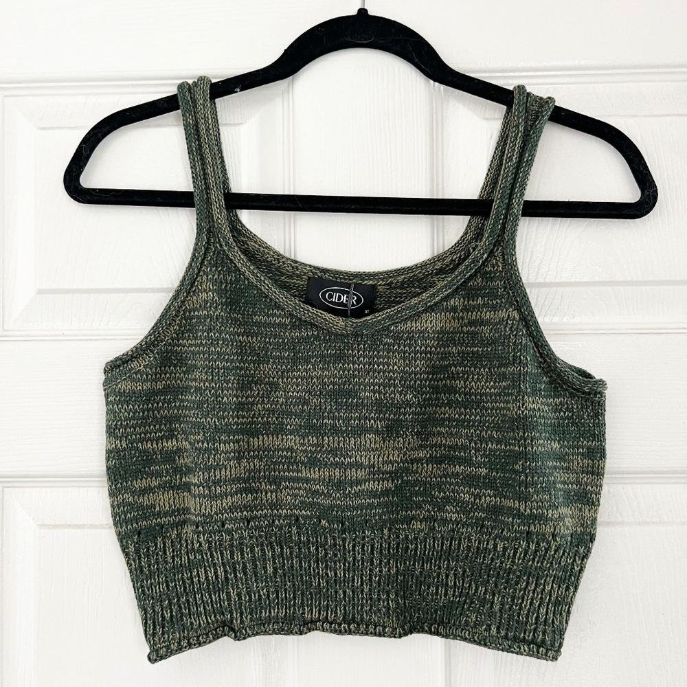 Green Knit Tank Top